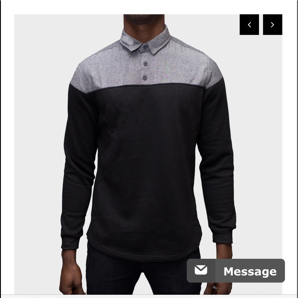 Sever Black Chambray Pullover Button Down - image 2